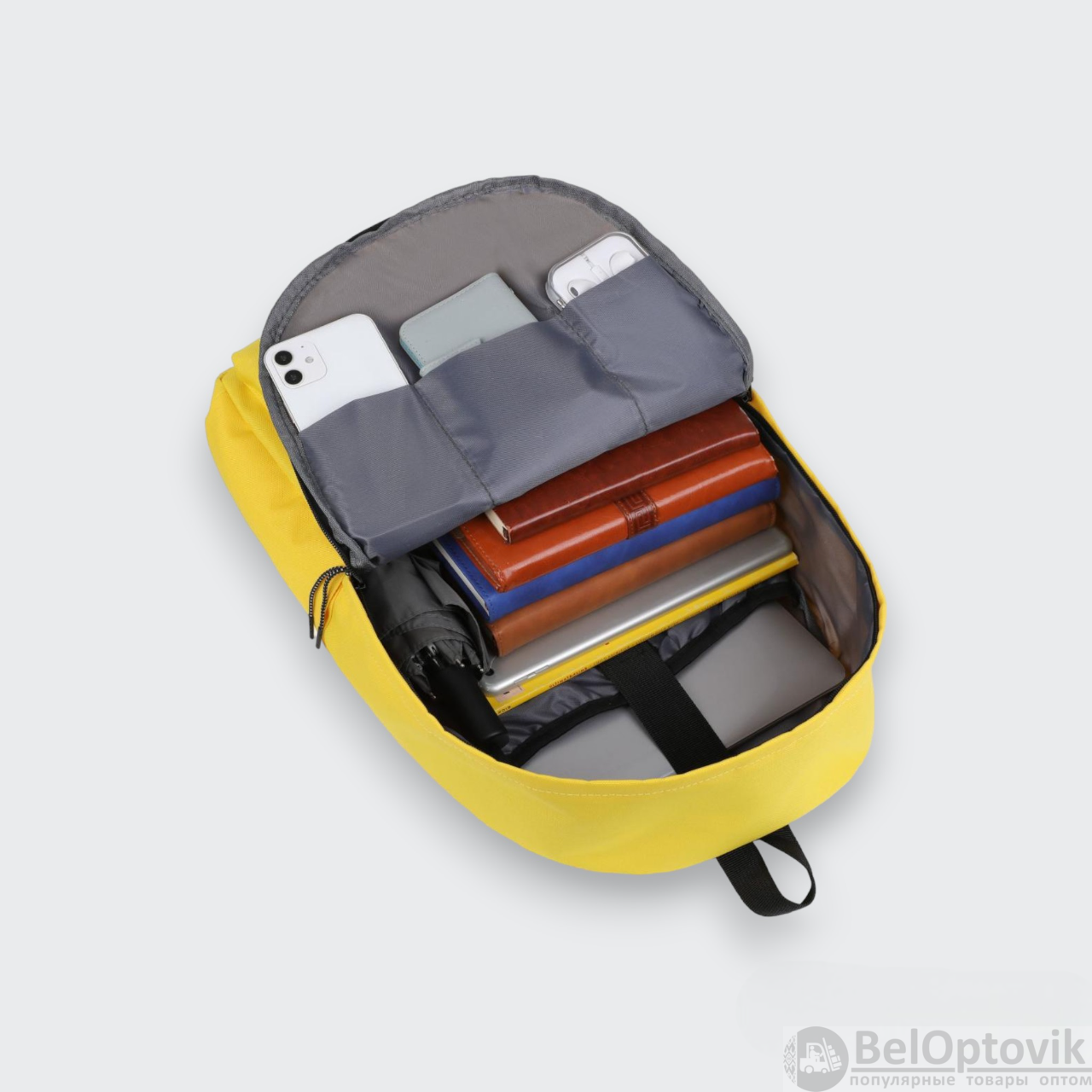 Городской рюкзак для ноутбука до 15,6", желтый / Экологичная водоотталкивающая ткань, стойкая к загрязнениям и царапинам